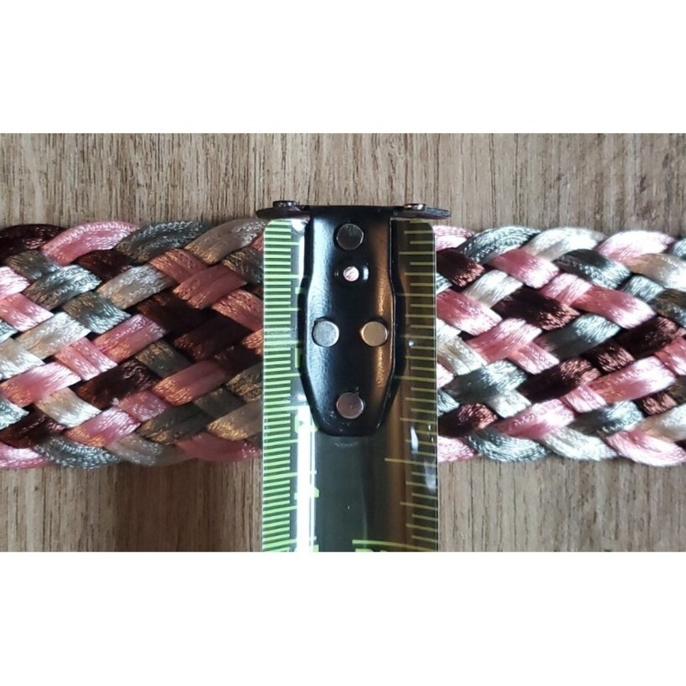 Women's Fashion Belt Hip Waist Pink Gray Purple Fabric Braided Size Medium - Picture 11 of 12